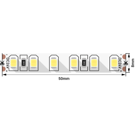 Лента светодиодная стандарт SMD2835 120LED/м 9,6Вт/м 24В IP20 Цвет:Холодный (1метр) ЗМ SWG